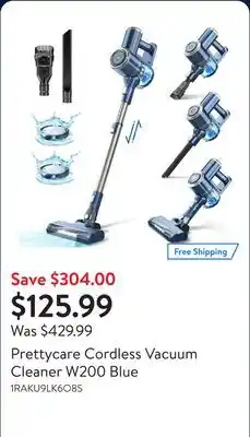 Walmart Prettycare Cordless Vacuum Cleaner W200 Blue offer