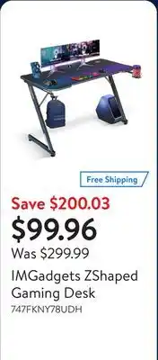 Walmart IMGadgets ZShaped Gaming Desk offer