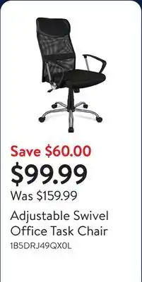 Walmart Adjustable Swivel Office Task Chair offer