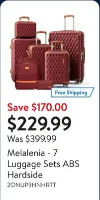 Walmart Melalenia - 7 Luggage Sets ABS Hardside offer