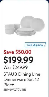 Walmart STAUB Dining Line Dinnerware Set 12 Piece offer