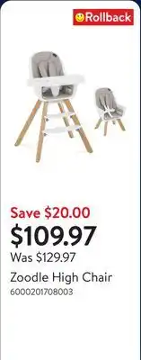 Walmart Zoodle High Chair offer