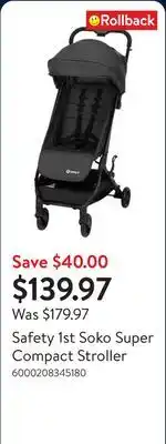 Walmart Safety 1st Soko Super Compact Stroller offer