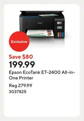 Staples Epson EcoTank ET-2400 All-in-One Printer offer