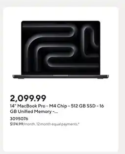 Staples 14 MacBook Pro - M4 Chip - 512 GB SSD - 16 GB Unified Memory - Space Black - English offer