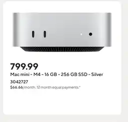 Staples Mac mini - M4 - 16 GB - 256 GB SSD - Silver offer