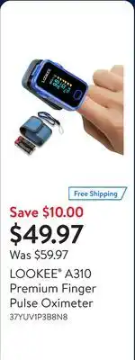 Walmart LOOKEE A310 Premium Finger Pulse Oximeter offer