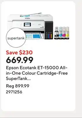 Staples Epson Ecotank ET-15000 All-in-One Colour Cartridge-Free SuperTank Printer offer