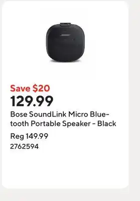 Staples Bose SoundLink Micro Bluetooth Portable Speaker - Black offer