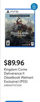 Walmart Kingdom Come Deliverance II (Steelbook Walmart Exclusive) (PS5) offer