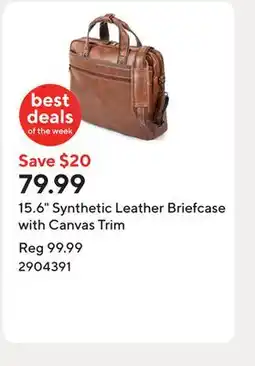 Staples 15.6 Synthetic Leather Briefcase with Canvas Trim offer