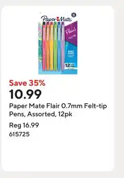 Staples Paper Mate Flair 0.7mm Felt-tip Pens, Assorted, 12pk offer