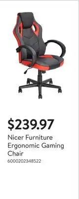 Walmart Nicer Furniture Ergonomic Gaming Chair offer