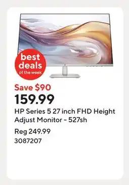 Staples HP Series 5 27 inch FHD Height Adjust Monitor - 527sh offer