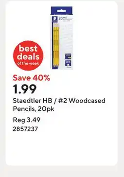 Staples Staedtler HB / #2 Woodcased Pencils, 20pk offer