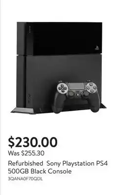 Walmart Refurbished Sony Playstation PS4 500GB Black Console offer