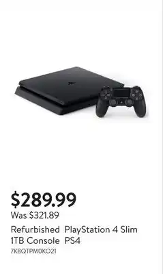 Walmart Refurbished PlayStation 4 Slim 1TB Console PS4 offer