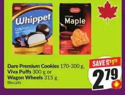 Chalo FreshCo Dare Premium Cookies 170-300 g, Viva Puffs 300 g or Wagon Wheels 315 g offer