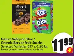 Chalo FreshCo Nature Valley or Fibre 1 Granola Bars or Fruit Snacks Selected Varieties 637 g-1.28 kg offer