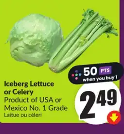 Chalo FreshCo Iceberg Lettuce or Celery Product of USA or Mexico No. 1 Grade offer