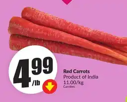 Chalo FreshCo Red Carrots Product of India 11.00/kg offer