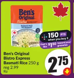 Chalo FreshCo Ben's Original Bistro Express Basmati Rice 250 g offer