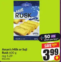 Chalo FreshCo Aman's Milk or Suji Rusk 600 g offer