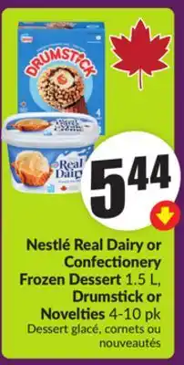 Chalo FreshCo Nestlé Real Dairy or Confectionery Frozen Dessert 1.5 L, Drumstick or Novelties 4-10 pk offer