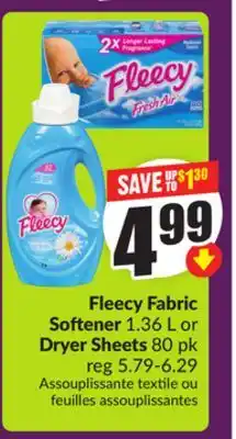 Chalo FreshCo Fleecy Fabric Softener 1.36 L or Dryer Sheets 80 pk offer