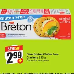 Chalo FreshCo Dare Breton Gluten Free Crackers 135 g offer