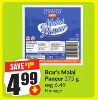 Chalo FreshCo Brar's Malai Paneer 375 g offer