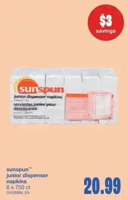 Wholesale Club JUNIOR DISPENSER NAPKINS, 6 X 750 CT offer