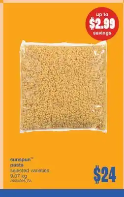 Wholesale Club PASTA, 9.07 KG offer