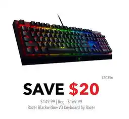 GameStop Razer Blackwidow V3 Keyboard by Razer offer