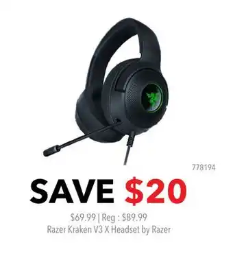 GameStop Razer Kraken V3 X Headset by Razer offer