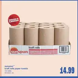 Wholesale Club KRAFT ROLLS PAPER TOWELS, 12 ROLLS offer