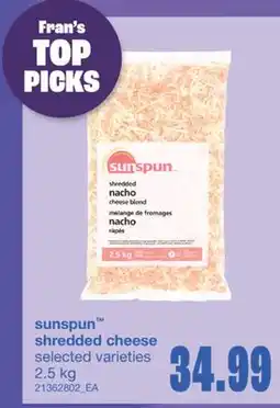 Wholesale Club SHREDDED CHEESE, 2.5 KG offer