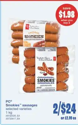 Wholesale Club SMOKIES SAUSAGES, 1 KG offer