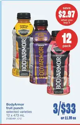 Wholesale Club BODYARMOR FRUIT PUNCH, 12 x 473 ML offer