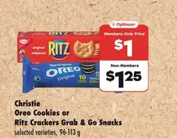 Wholesale Club Christie Oreo Cookies or Ritz Crackers Grab & go Snacks offer