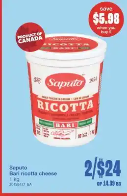 Wholesale Club BARI RICOTTA CHEESE, 1 KG offer