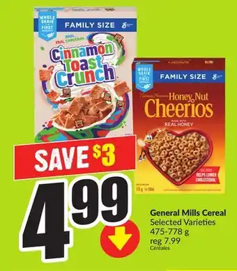 FreshCo General Mills Cereal Select Varieties 475-778 g offer