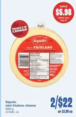 Wholesale Club MINI FRIULANO CHEESE, 500 G offer