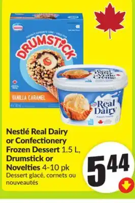 FreshCo Nestle Real Dairy or Confectionery Frozen Dessert 1.5 L Drumstick or Novelties 4-10 pk offer