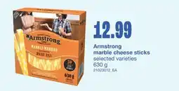 Wholesale Club ARMSTRONG MARBLE CHEESE STICKS, 630 G offer