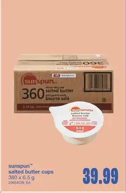 Wholesale Club SUNSPUN SALTED BUTTER CUPS, 360 x 6.5 G offer