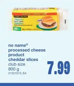 Wholesale Club PROCESSED CHEESE PRODUCT CHEDDAR SLICES, 800 G offer