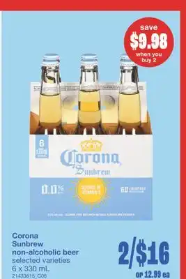 Wholesale Club SUNBREW NON-ALCOHOLIC BEER, 6 X 330 ML offer