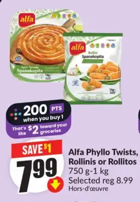 FreshCo Alfa Phyllo Twists, Rollinis or Rollitos 750 g offer