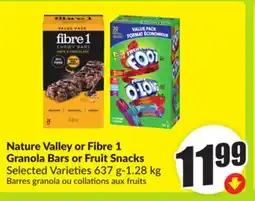 FreshCo Nature Valley or Fibre 1 Granola Bars or Fruit Snacks Selected Varieties 637 g offer